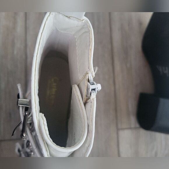 Catherine Malandrino White Shandy 4 Buckle Studded Booties in size 6 buckles - Picture 2 of 8